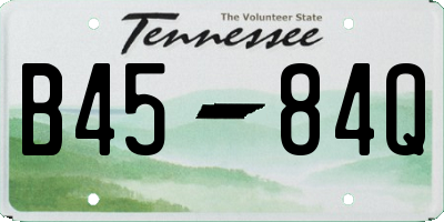 TN license plate B4584Q