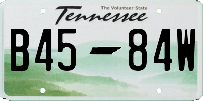 TN license plate B4584W