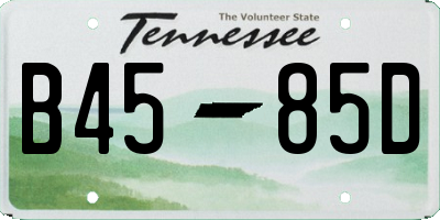 TN license plate B4585D