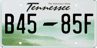 TN license plate B4585F