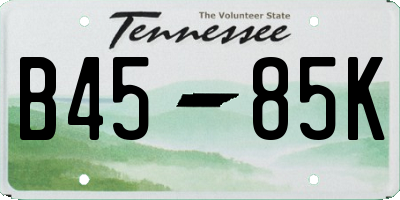TN license plate B4585K