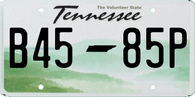 TN license plate B4585P
