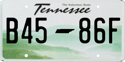 TN license plate B4586F
