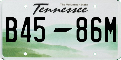 TN license plate B4586M