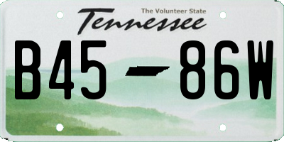 TN license plate B4586W