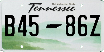 TN license plate B4586Z