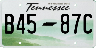 TN license plate B4587C