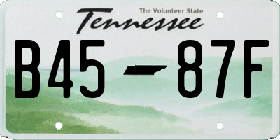TN license plate B4587F