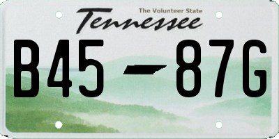 TN license plate B4587G