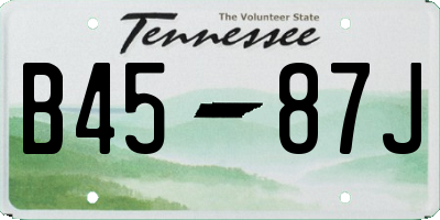 TN license plate B4587J