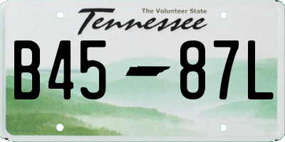 TN license plate B4587L
