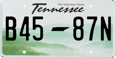 TN license plate B4587N
