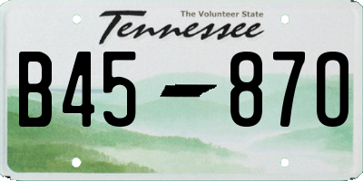 TN license plate B4587O
