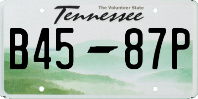 TN license plate B4587P