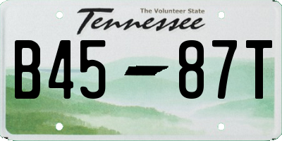 TN license plate B4587T