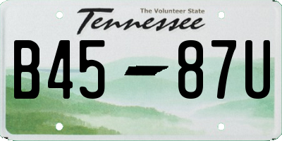 TN license plate B4587U