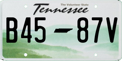 TN license plate B4587V