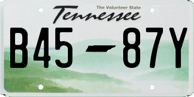 TN license plate B4587Y