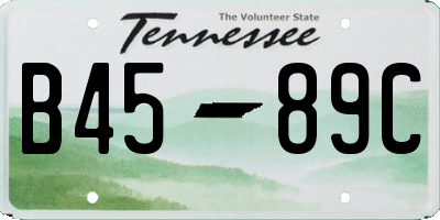 TN license plate B4589C