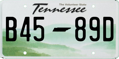 TN license plate B4589D