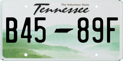 TN license plate B4589F