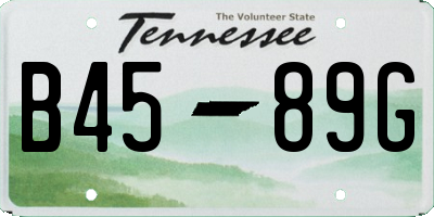 TN license plate B4589G