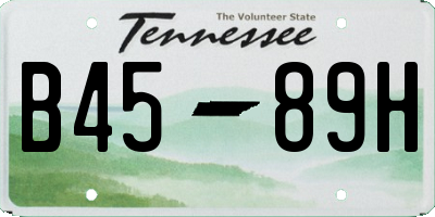 TN license plate B4589H