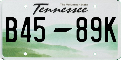 TN license plate B4589K