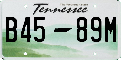 TN license plate B4589M