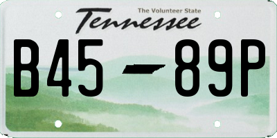TN license plate B4589P