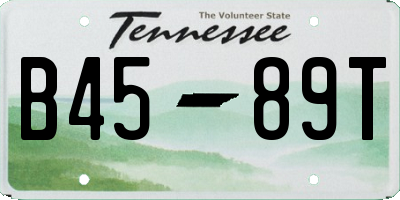 TN license plate B4589T