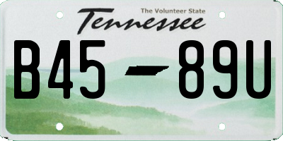 TN license plate B4589U