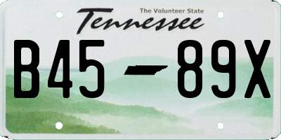 TN license plate B4589X