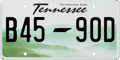 TN license plate B4590D