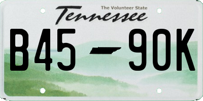 TN license plate B4590K