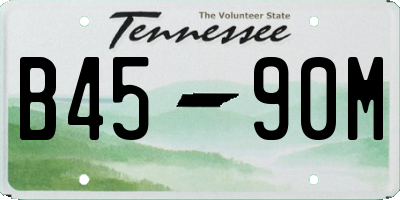 TN license plate B4590M
