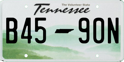 TN license plate B4590N