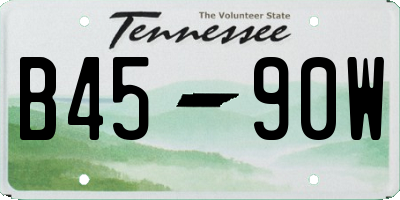 TN license plate B4590W