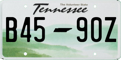 TN license plate B4590Z