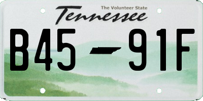 TN license plate B4591F