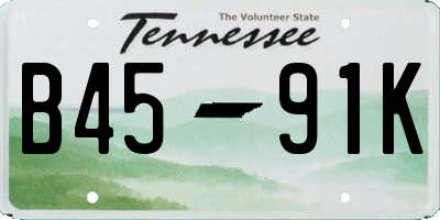 TN license plate B4591K