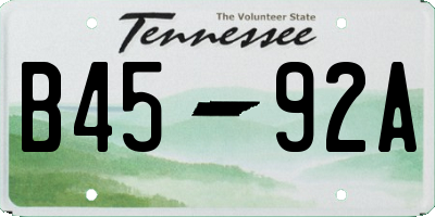 TN license plate B4592A