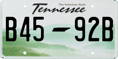 TN license plate B4592B