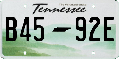 TN license plate B4592E