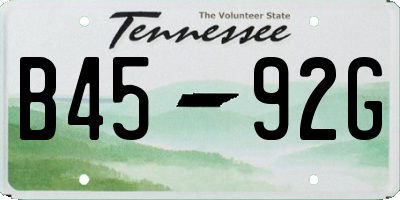 TN license plate B4592G