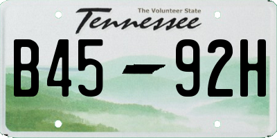 TN license plate B4592H
