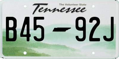 TN license plate B4592J
