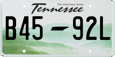 TN license plate B4592L