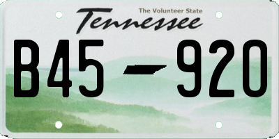 TN license plate B4592O