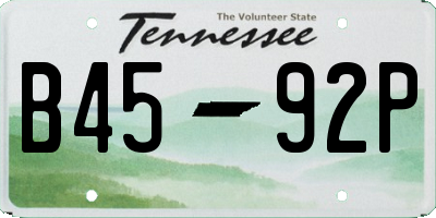 TN license plate B4592P